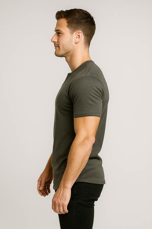 T-shirt à manches courtes et boutons pour hommes