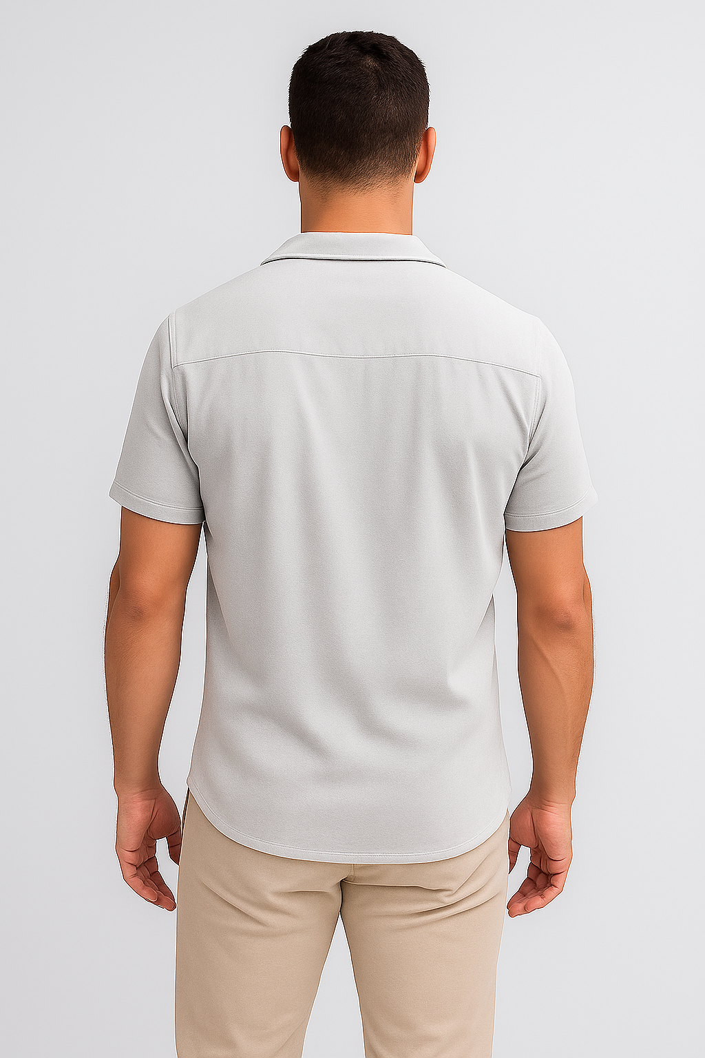 Chemise à manches courtes pour homme - gris clair