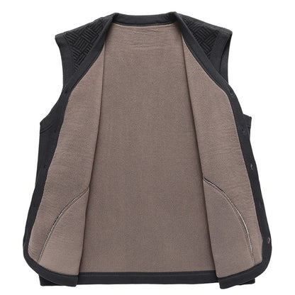 Gilet homme sans manches foncé matelassé à encolure en V