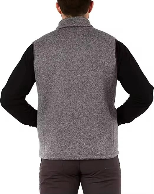 Gilet homme sans manches gris chiné à col montant