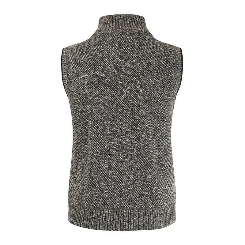 Gilet homme sans manches gris chiné en maille