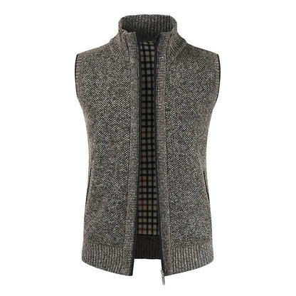 Gilet homme sans manches gris chiné en maille