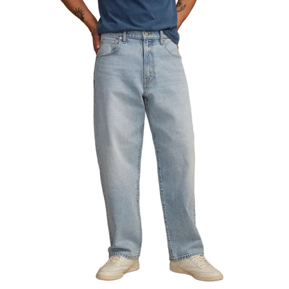 Jean homme bleu clair à taille haute et jambes amples