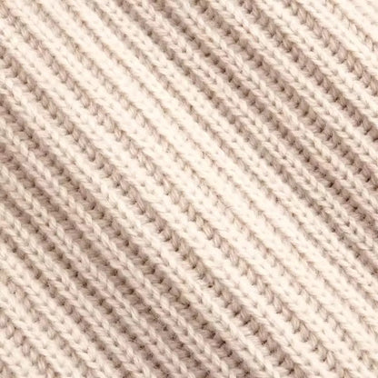 Pull homme crème clair en maille épaisse à col en V