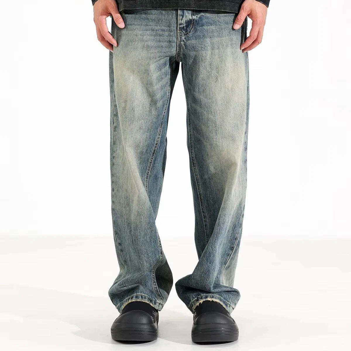 Jean pour homme en délavage bleu moyen