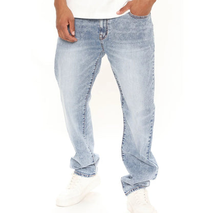 Jean pour homme en délavage bleu clair