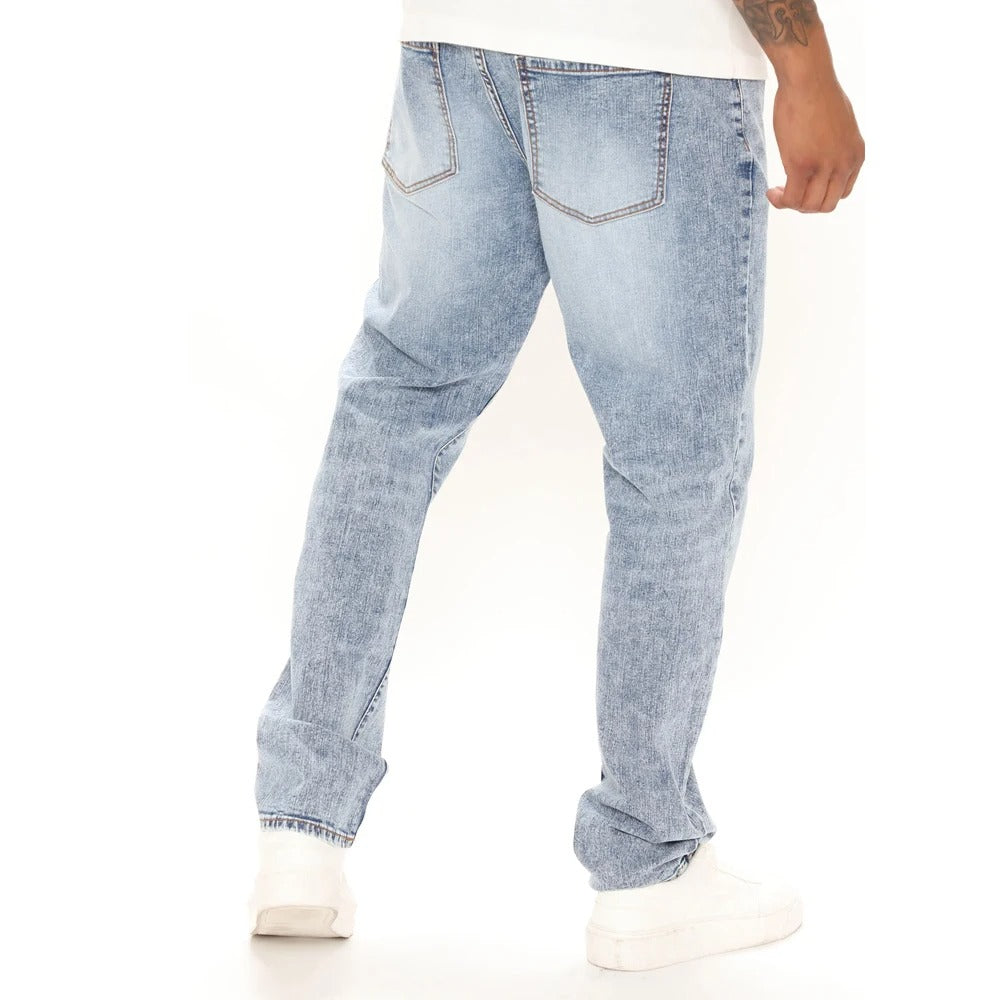 Jean pour homme en délavage bleu clair